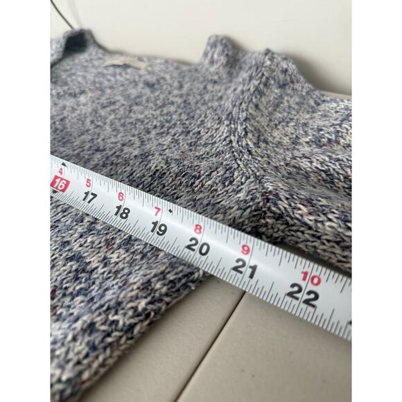 Loft Women’s Size L Blue Cable Knit V Neck Sweater - Picture 3 of 6